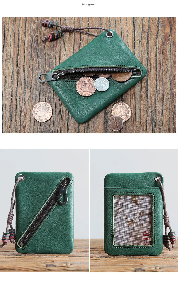 WardWolf Coin Purse for Men Women  Card Holder Handmade Vintage Genuine Leather Small Coin Bag Holder Creative Wallet 1