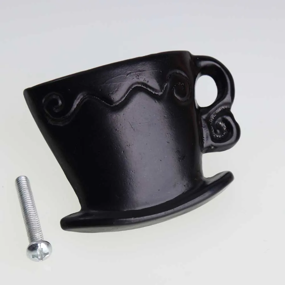 Винтажная креативная кофейная чашка ручки для ящика шкафа ретро черный комод