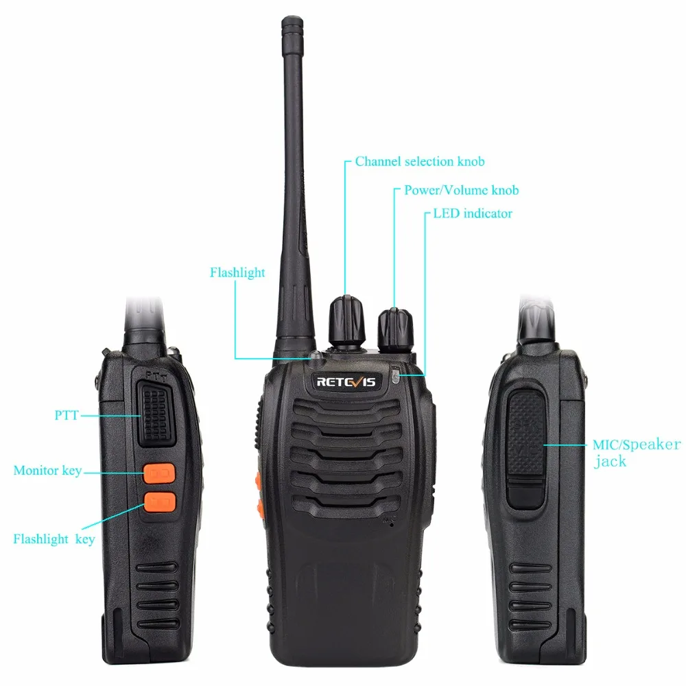 2pcs Retevis H777 Walkie Talkie 3W UHF 400-470MHz Frequency Portable Radio Set Ham Radio Hf Transceiver Handy Two Way Radio