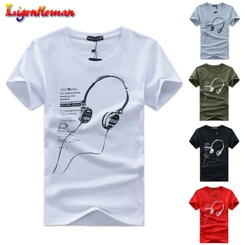 

Summer Men T-Shirts 2019 New Plus Size 5XL Tee Shirt Men's Clothing Tee Tops Short Sleeve headset o-neck cartoon printing