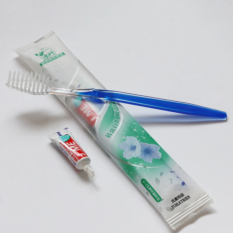 100Pcs/Set Hotel Disposable Toothbrush with Toothpaste Kit Convenient