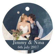 100 PCS Personalized Printing Logo Paper Hand Labels Round Custom Wedding Decoration Tag Label Invitation Card