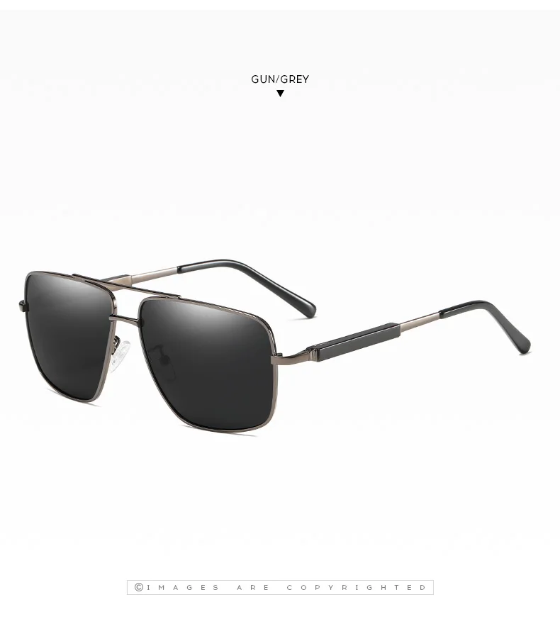 Sunglasses night vision anti reflection driving square yellow black blue polarized uv400 goggle lens alloy vintage men shades