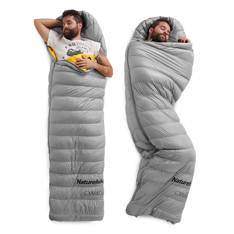 Naturehike CW400 квадратный спальный мешок с гусиным пухом, ультра-светильник для кемпинга, походов, зимний утепленный спальный мешок s