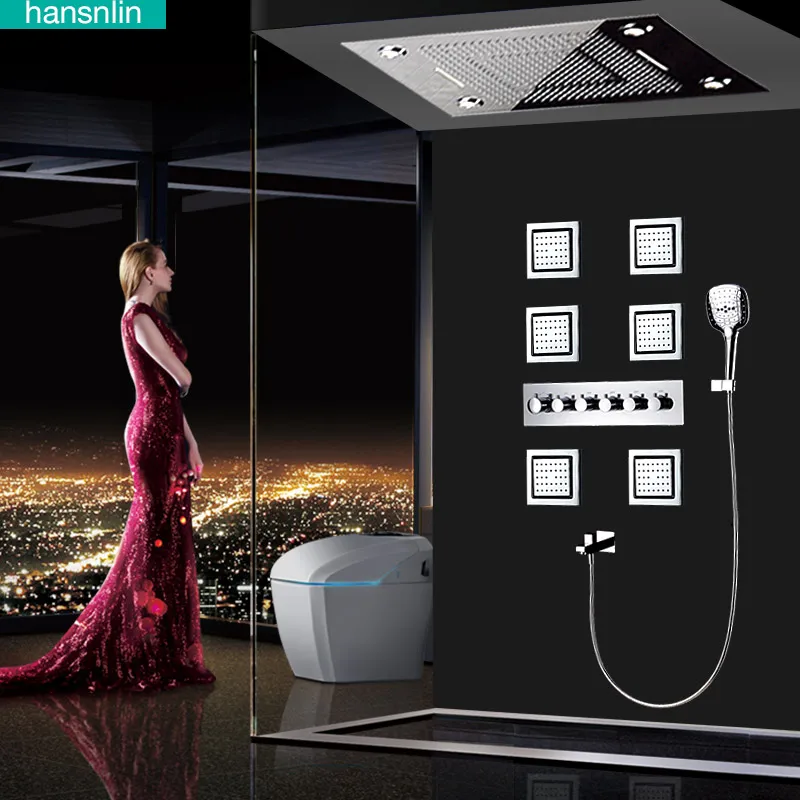 

Shower head thermostatic Showerhead rainfall douchekop vduchas rain led showerset chuveiro do banheiro shower systems