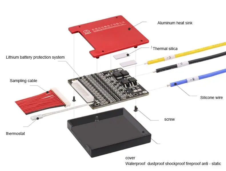 1pcs BMS 72v lifepo4 24s 60A 35A 45A Discharge battery pack bms 50A controller bms for 3.2v lifepo4 72v battery 30ah diy kit  (4)