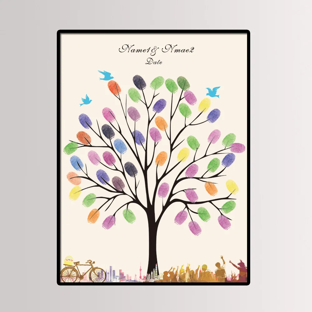 Personalized Fingerprint Wedding Guest Book For Guests Fingerprint