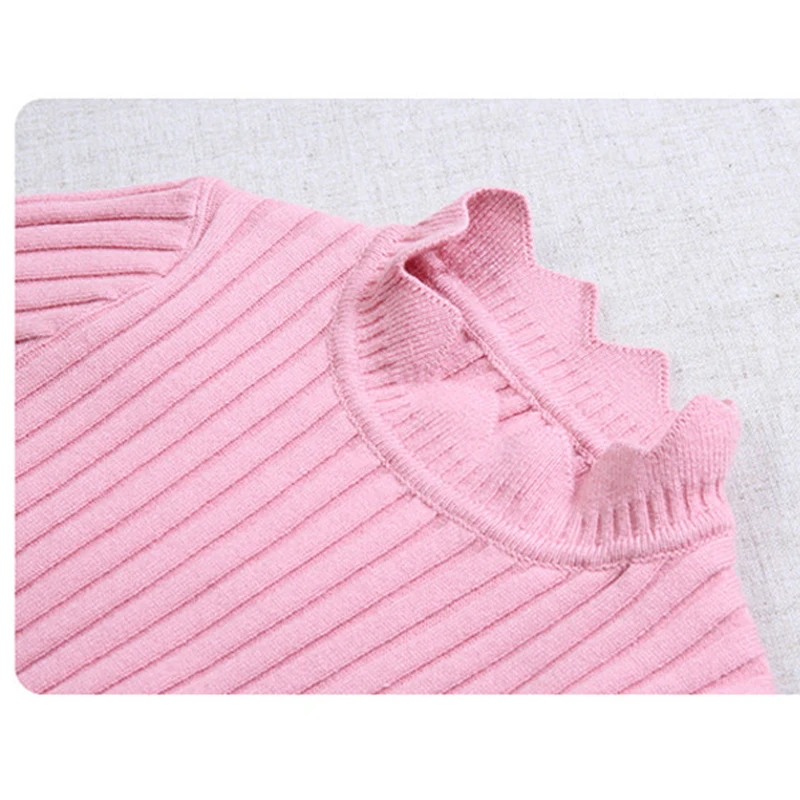 Новая одежда для маленьких девочек, вязаный свитер на весну и зиму, теплая водолазка, пуловер с длинными рукавами для девочек, свитеры XL168