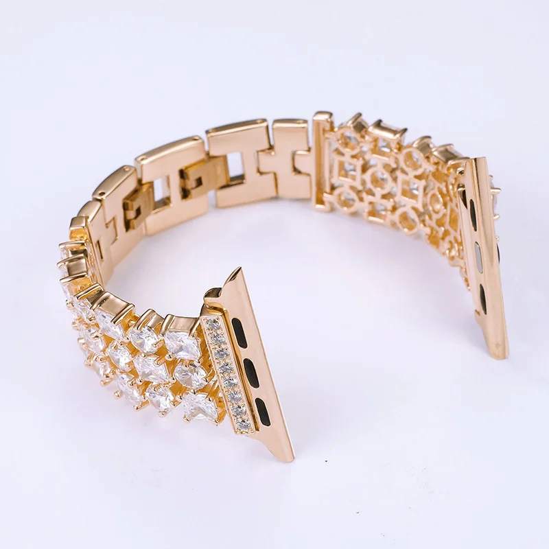 36 бриллиантами роскошный украшенный алмазами женские Ремешки для наручных часов для Apple Watch iWatch 1/2/3/4 Стразы Нержавеющая сталь 38/40/42/44 мм браслет