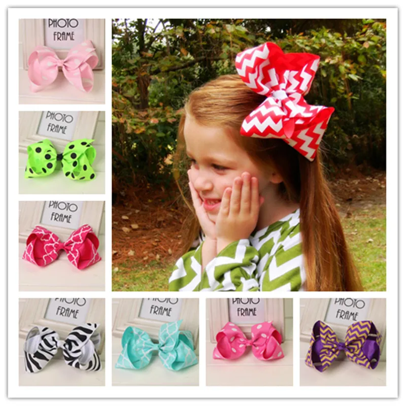 

1pcs 6inch fashion kids girl hair ribbon bows flower headwear hairgrip barrettes hairpins hair clips accessory hot sale color