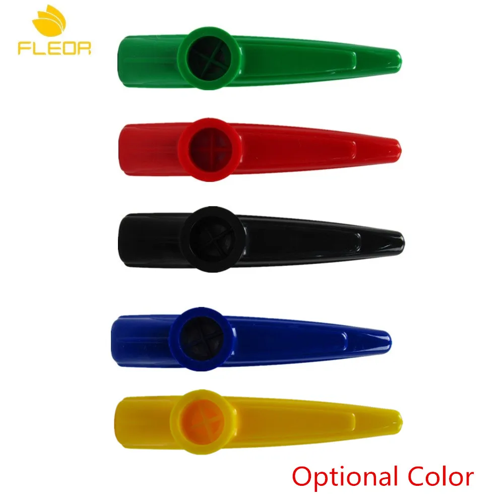 FLEOR 10pcs Plastic Kazoo Harmonica Mouth Flute Wind Instrument Kids