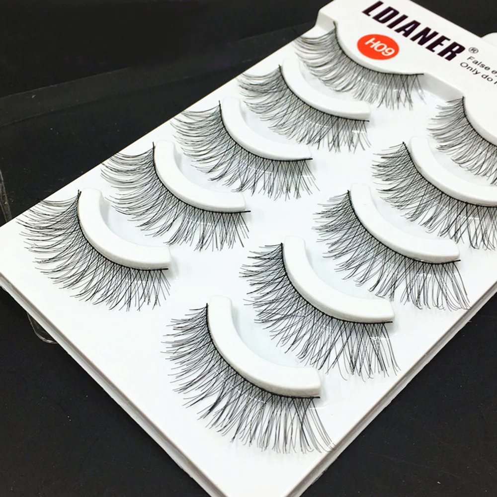 

High Quality Stylish 5 Pairs/set Natural Long Black Cross Soft Eyelashes Makeup Handmade Thick Fake Free Shipping Best Beauty