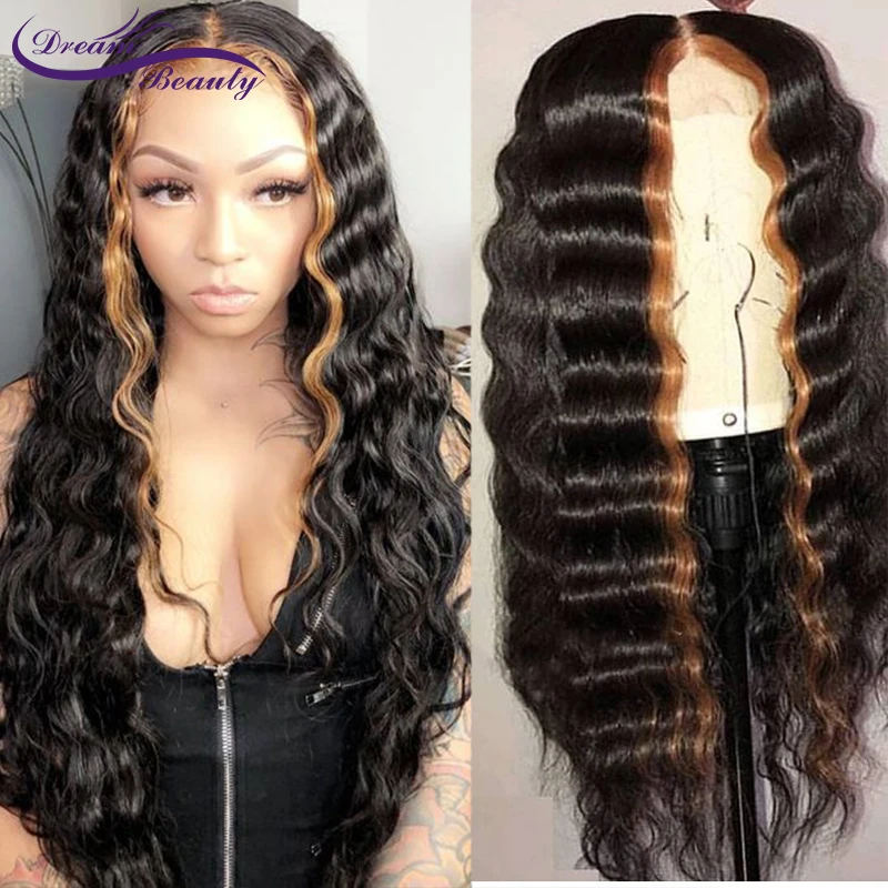 Highlight Color Lace Front Human Hair Wigs 150% Density Brazilian Remy hair Wavy Glueless Lace Wigs with Baby Hair Dream Beauty Highlight Color Lace Front Human Hair Wigs 150% Density Brazilian Remy hair Wavy Glueless Lace Wigs with Baby Hair Dream Beauty