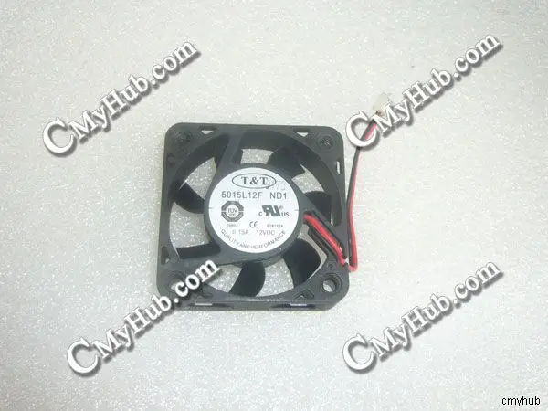 Подлинный для T & 5015L12F ND1 DC12V 0.15A 2 контактный проводной 5015 50X50X15MM Вентилятор