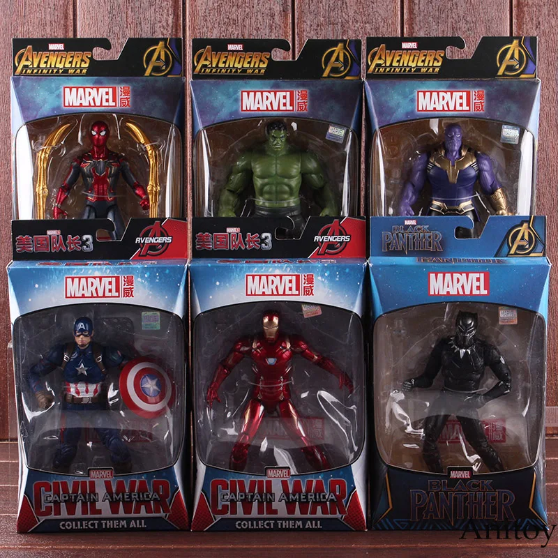 Marvel Avengers Toys Thanos Hulk Spiderman Iron Man Captain America Black Panther Figure Action PVC Collectible Model Toy Dolls Marvel Avengers Toys Thanos Hulk Spiderman Iron Man Captain America Black Panther Figure Action PVC Collectible Model Toy Dolls