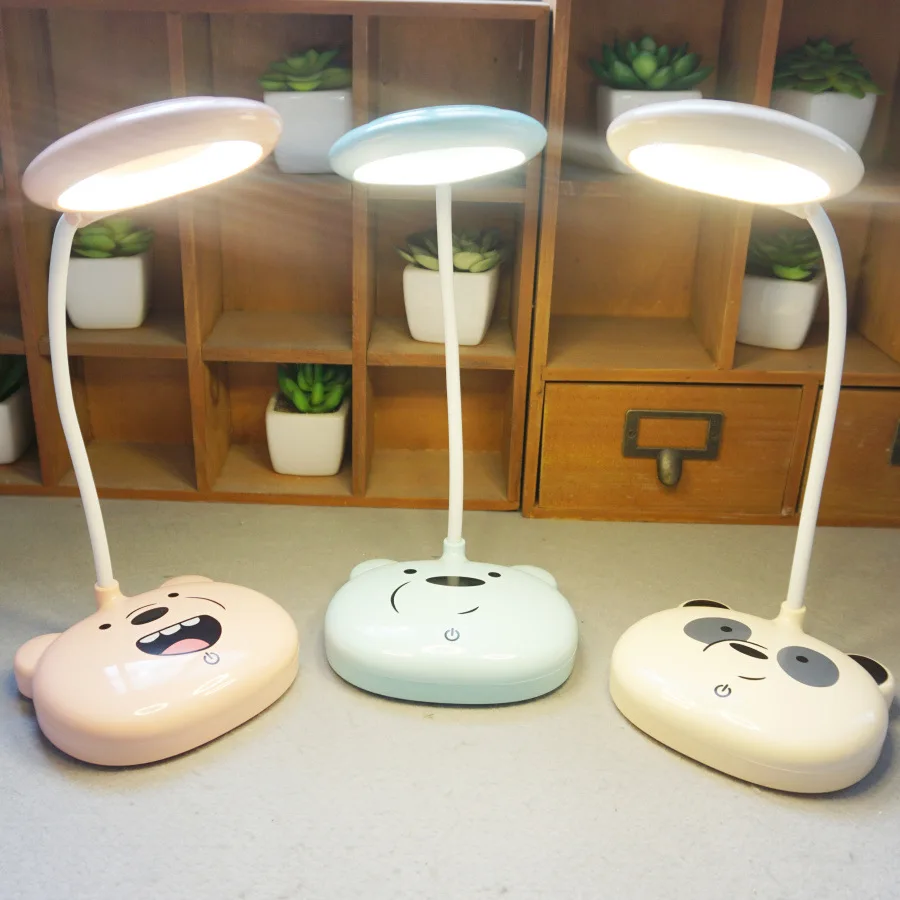 Cartoon bear LED touch switch learning desk lamp student reading