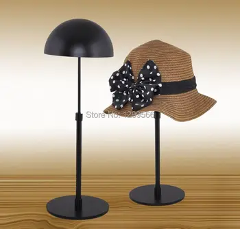 

Hot sale High grade adjustable black Metal hat display holder cap/wig exhibition rack hat display stand rack