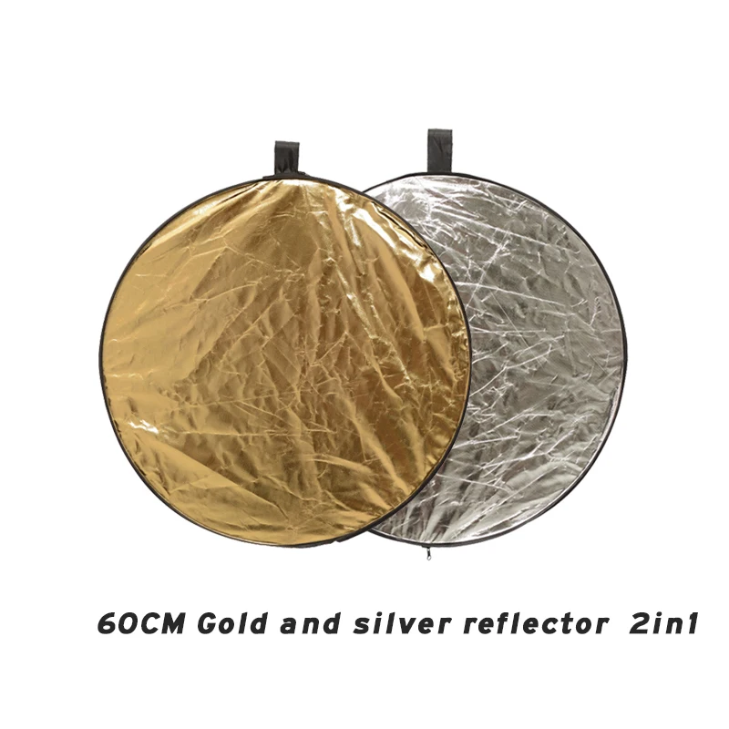 

EDMTON 2in1 43"/110cm Gold an silver Handhold Multi Collapsible Portable Disc Light Reflector for Photography Studio Accessories