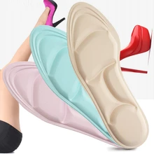 1 пара мягких 4D обувных стелек на высоком каблуке для женщин, ортопедические массажные вставки, амортизирующие подушечки