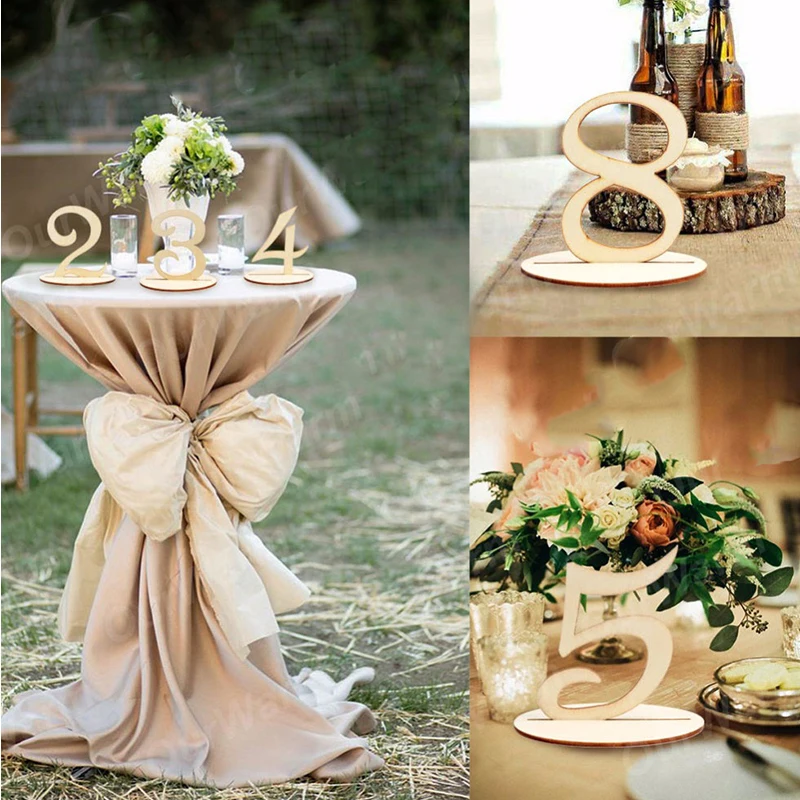 

Wedding Decoration New Wooden number Seat card 1/10 11/20 Wedding Table number Decoration Wedding Display Stand