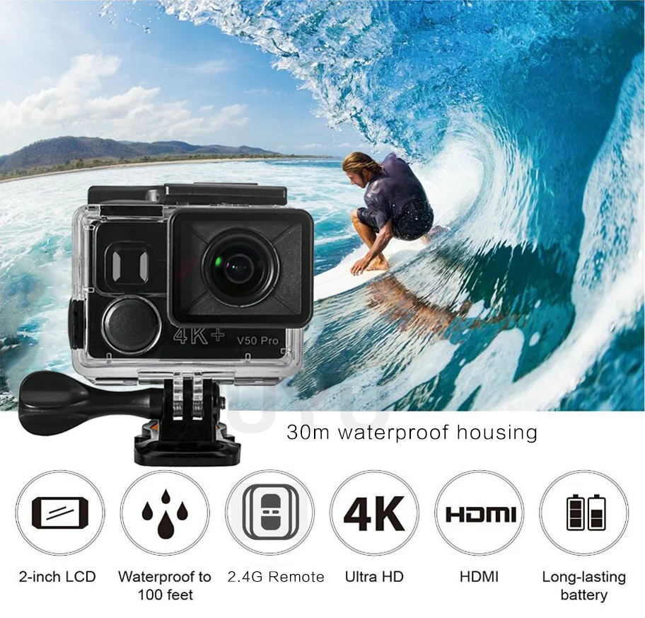 Новейшая Экшн-камера eken V50 Pro, чипсет Ambarella sony, сенсор 4K 30FPS, мотоциклетная камера, WiFi, водонепроницаемая Мини спортивная камера