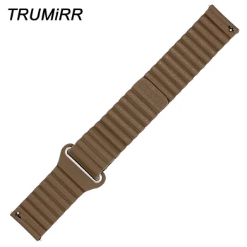 

22mm Genuine Leather Watchband Magnetic Buckle Strap for LG G Watch Urbane W100 W110 W150 Quick Release Band Wrist Belt Bracelet