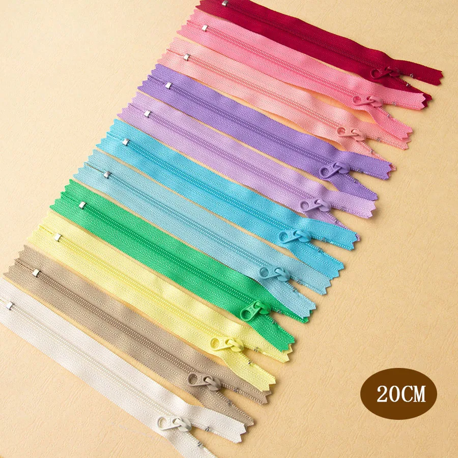 20pcs/lot 20CM YKK Nylon Zipper handmade materials DIY for Bags
