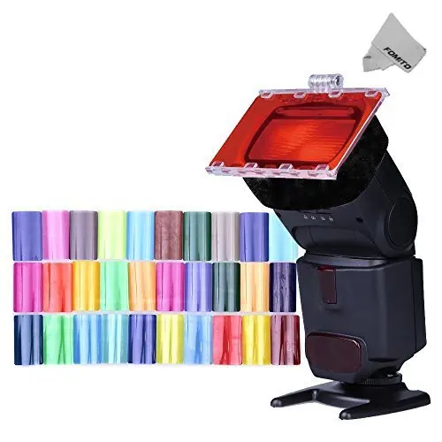 

Fomito Color Gel Kit Filter 30ps w/Gels-Band & Reflector for Canon Nikon Olympus Pentax Yongnuo Neewer Godox Speedlite