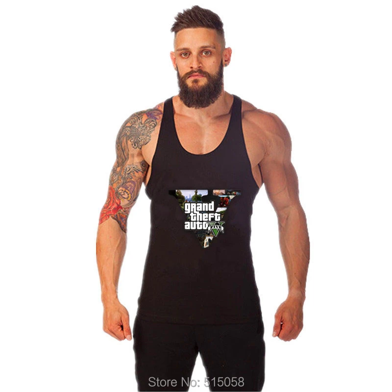 男性gta 5 ファッション筋肉ジム服ノー スリーブボディービルタンクトップ フィットネス トップス ボディ ストリンガー Top Clothing Catalogs Top Kids Clothingtop Brands Men Clothing Aliexpress