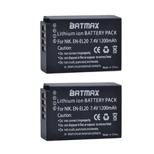 Batmax 2x1200 mAh EN-EL20 EN EL20 ENEL20 Rechargeable Li-Ion Batterie pour NIKON 1 J1 J2 J3 S1 Caméra livraison directe z1