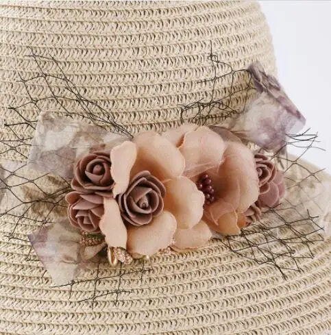 Новая летняя соломенная шляпа женская цветочный горшок Кепка дорожный велосипед солнцезащитный козырек дышащая складываемая шляпа Фото пляжная шляпа
