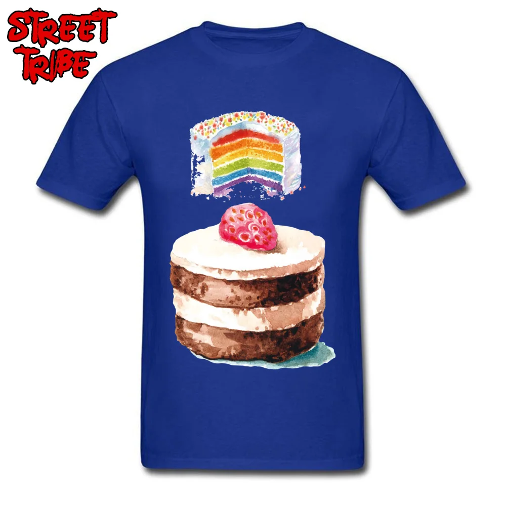 birthday cake 38289 Tops T Shirt Cute Crewneck 3D Printed Short Sleeve Cotton Fabric Adult T-Shirt Custom Tops T Shirt birthday cake 38289 blue