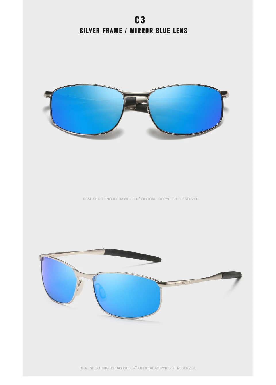 RAYKILLER Mens Polarized Sunglasses for Sports Outdoor Driving Sunglasses Men Metal Frame Sun Glasses gafas de sol