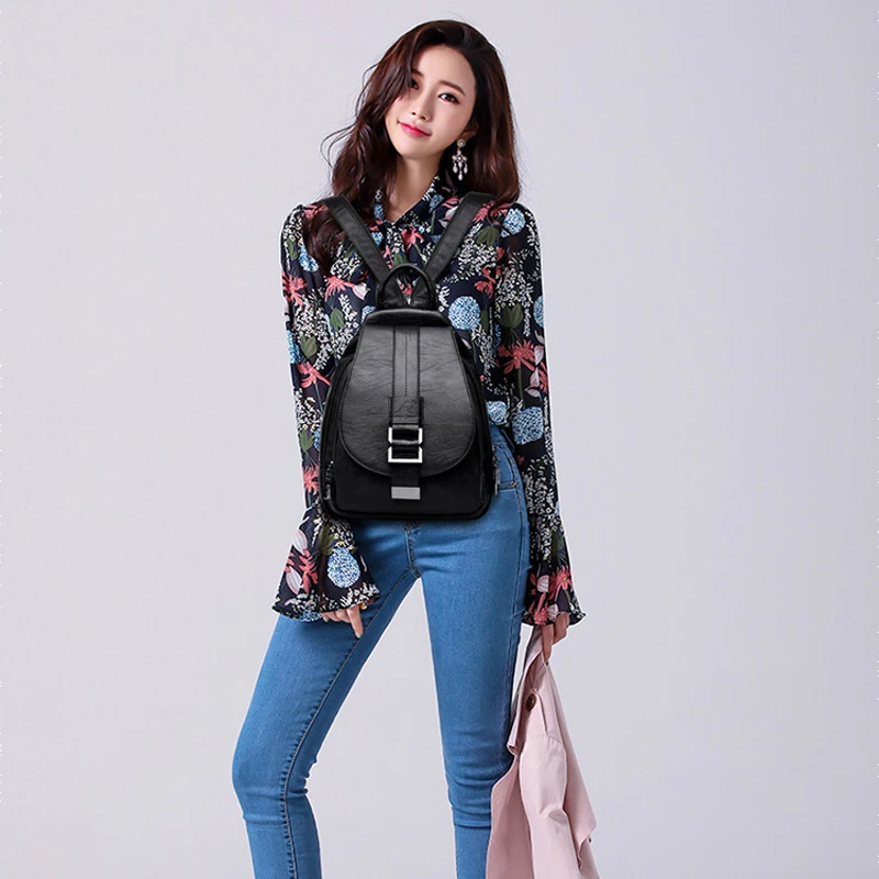 

Small cute female leather laptop backpacks woman 2018 school bags for teenage girls mini women's bags bagpack travel backpack