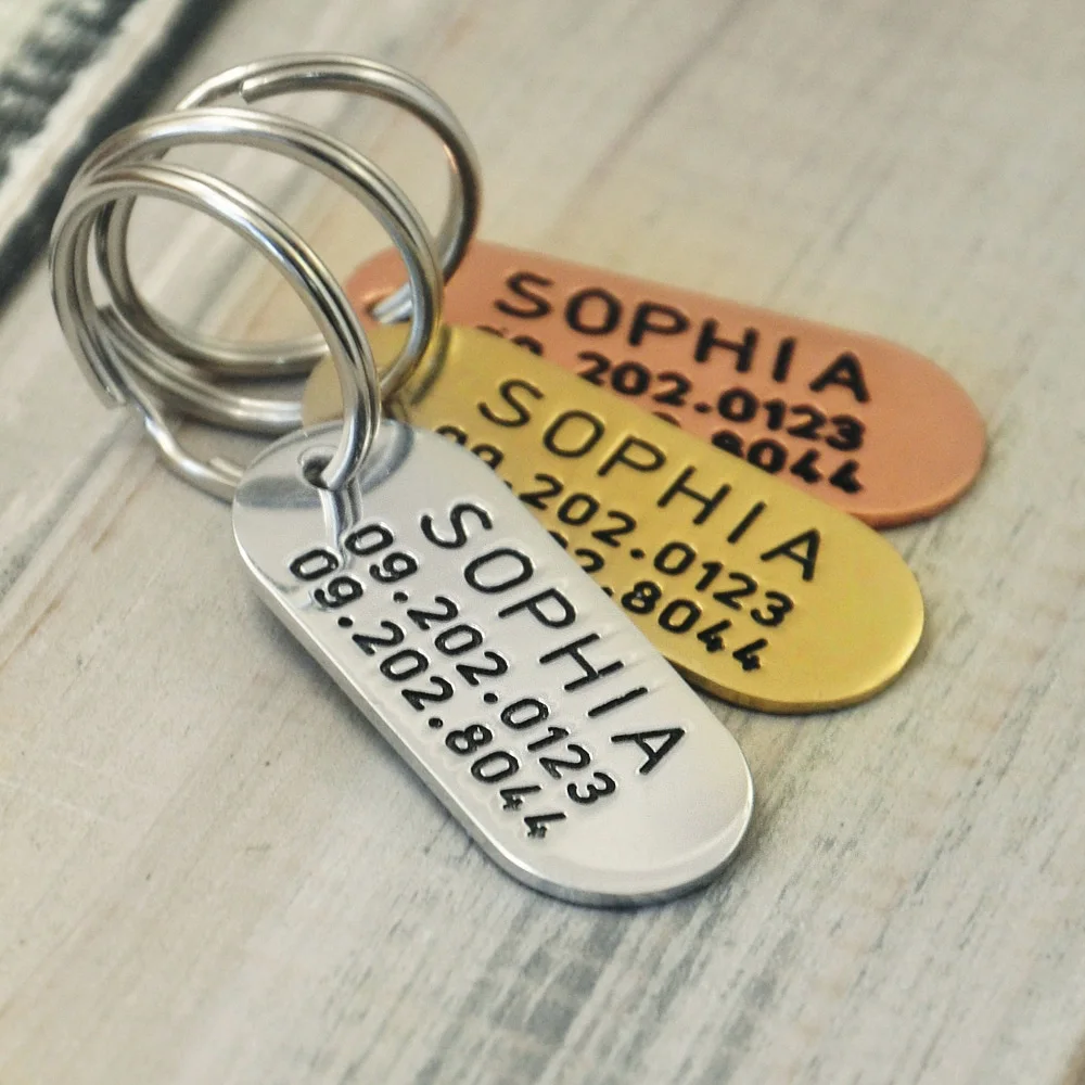 Custom Dog Tag Personalized ID Engraving Name Phone Numbers Hand 
