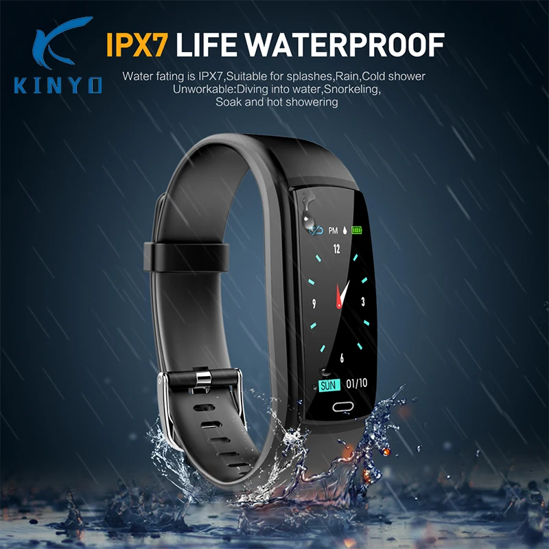 

Waterproof smart bracelet 24 hours heart rate smartband woman man bluetooth 20 days standby USB charging for Android IOS phoens