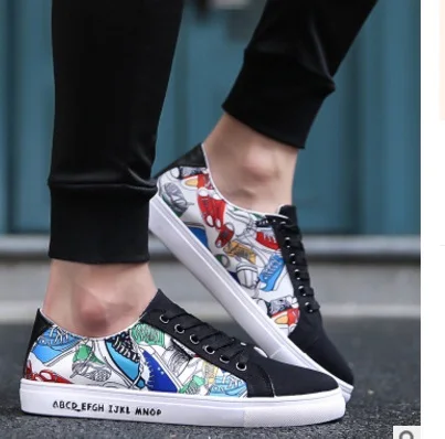

2018 Top quality arrival plimsolls canvas shoes men breathable Fashion patchwork men Shoes lace-up platform casual Shoes39-44