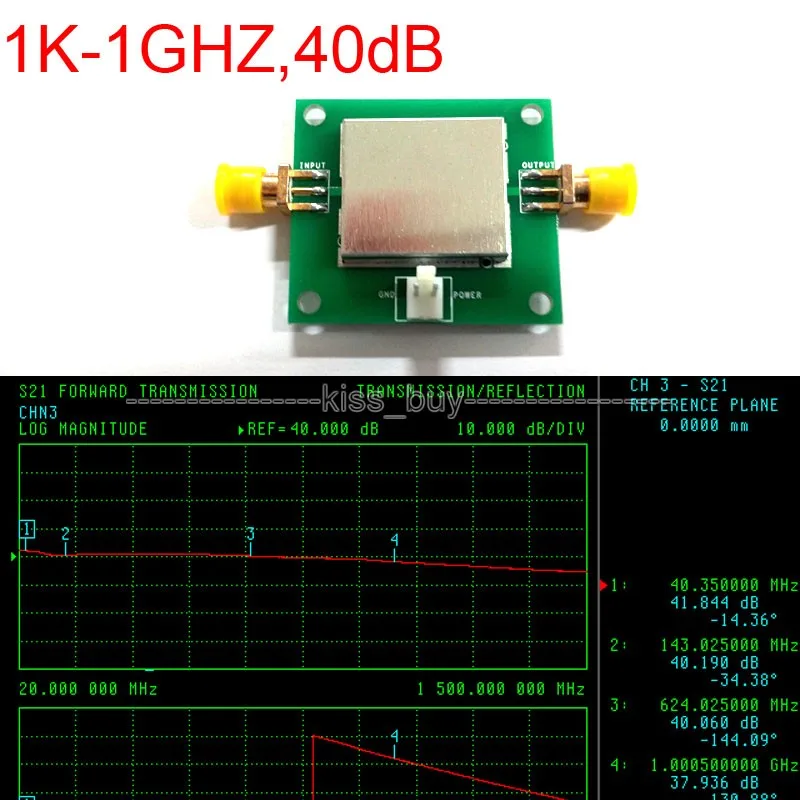 1K-1GHZ-40dB-gain-20dB-Low-Noise-LNA-RF-Broadband-Amplifier-Module-FM ...