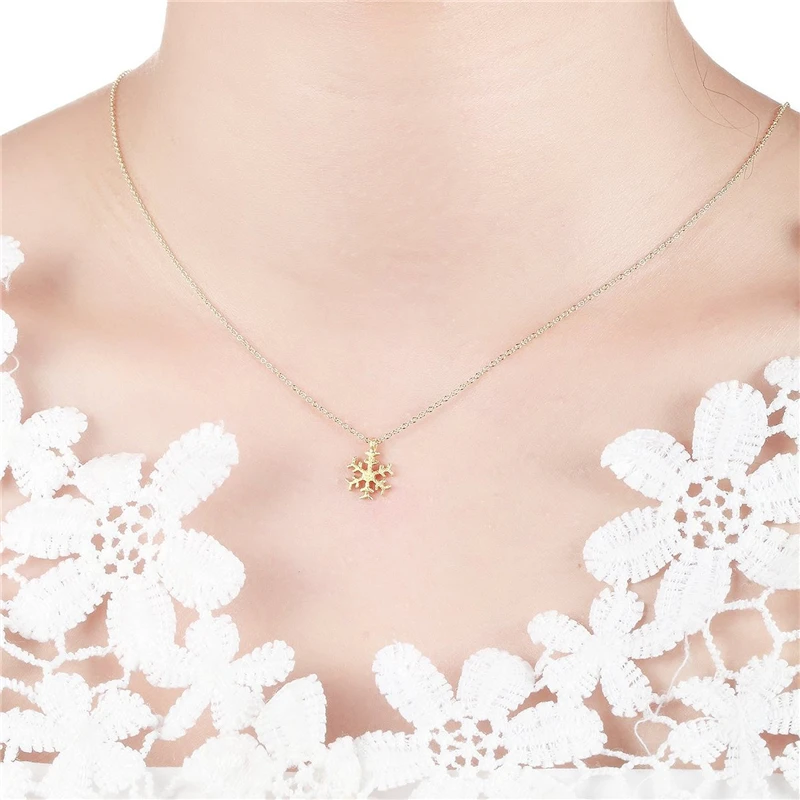 snowflake necklace pendants chain long