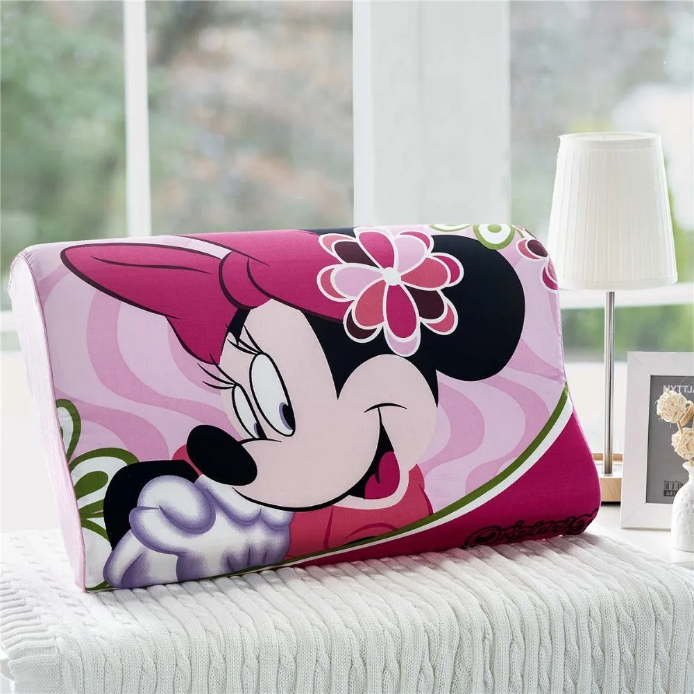 Милые розовые подушки с изображением Минни Маус, 50x30 см, украшения для спальни, постельные принадлежности для девочек, медленный отскок, пена для сна