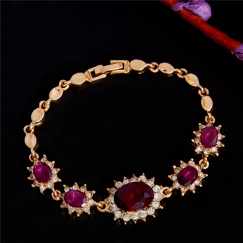 QCOOLJLY Модные женские/девичьи золотые Австрийские кристаллы 5 цветов CZ камни браслеты и браслеты подарок ювелирные изделия