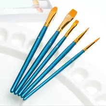 Набор кистей для рисования, 10 шт., акриловый, акварельный, Круглый, острый кончик, нейлоновые волосы, высокое качество