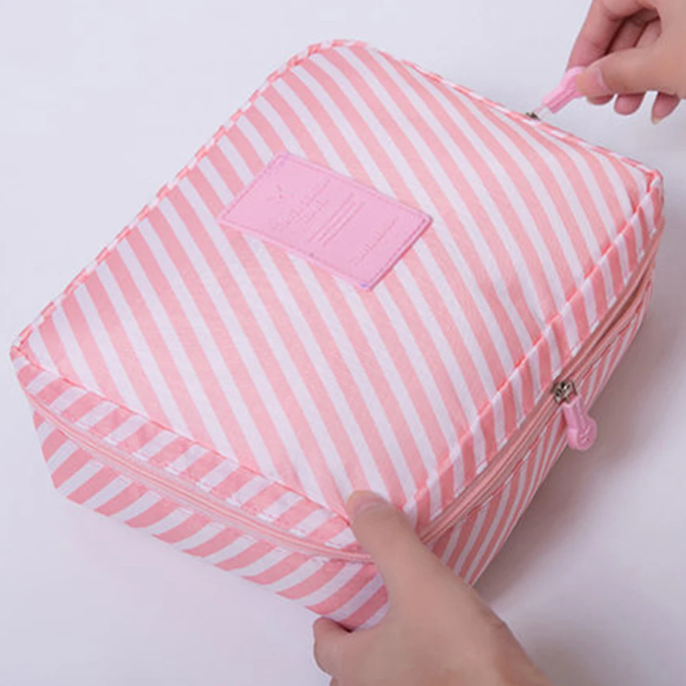 Pink stripe Neceser человек женский косметический набор для макияжа сумка дорожная косметичка-органайзер наборы туалетных принадлежностей дорожный футляр кошелек косметолог TA сумки бренда для - Цвет: Pink stripe