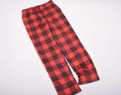 Мужские брюки для сна, свободные домашние штаны для сна, двухсторонние бархатные тонкие осенние и зимние теплые брюки - Цвет: Red Plaid
