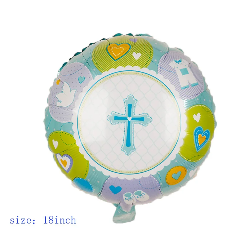 1 шт. пасхальное крестик крещение сувениры Фольга шарики Baby Shower для мальчиков и