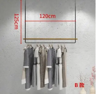 Condole top hang coat hanger. Hanger upper wall clothing display rack. Male children's clothing store shelves rings.054