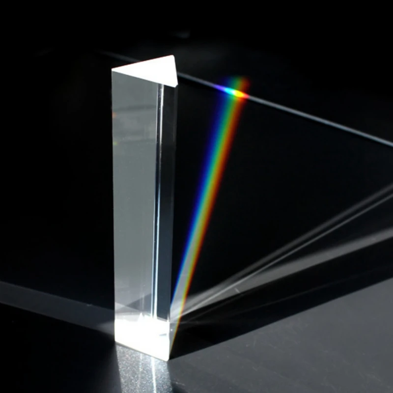 

Triangular Prism Teaching Optical Glass Triple Physics Light Spectrum New G08 Drop ship
