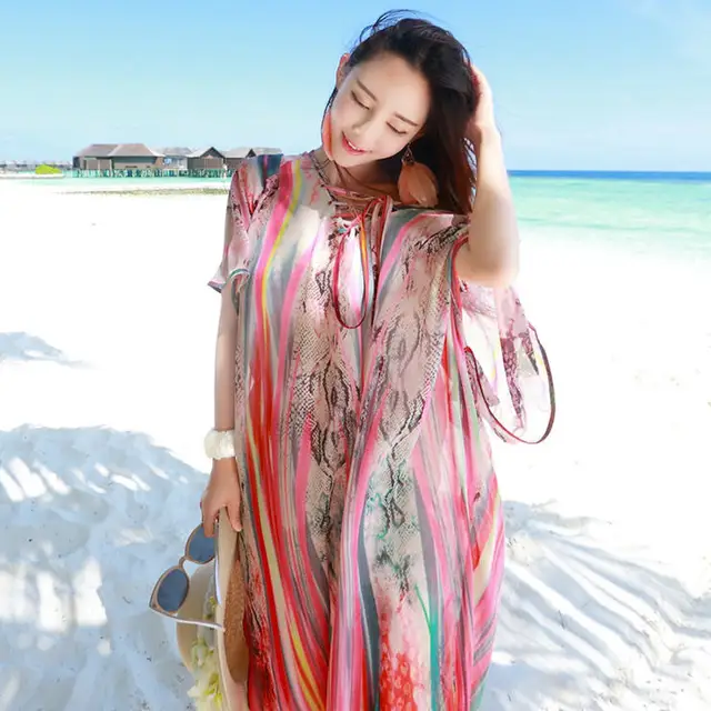 Thailand Bohemia Folk Style Seaside Beach Casual Dress Cambodia Thailand Bohemia Folk Style Seaside Beach Casual Dress Cambodia Indian Hawaii Tribal Clothes Wing