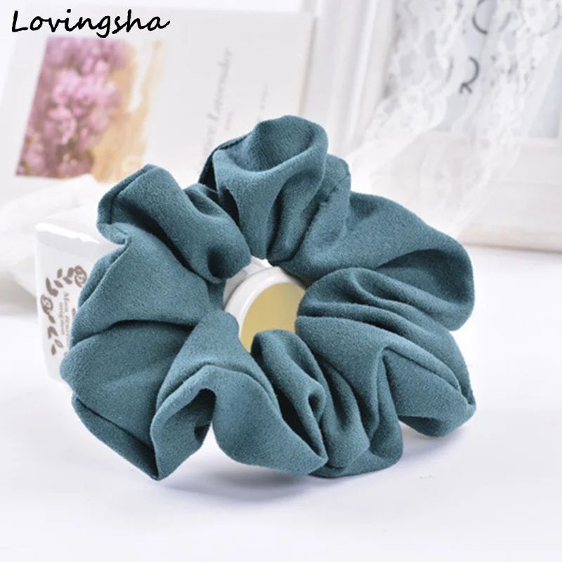 LOVINGSHA Light Color Women Hair Accesorios Pelo Brand Women Hair Tie Scrunchie Ponytail Hair Holder Rope CHD007 - Цвет: Зеленый