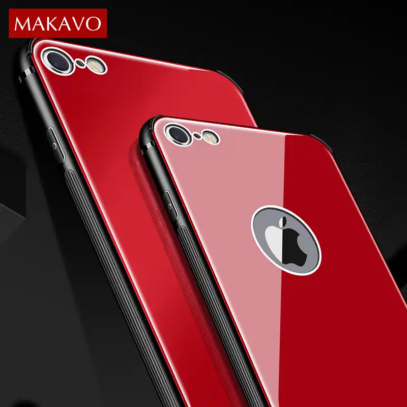 Makavo For Iphone 6s Plus Case Luxury Tempered Glass Back Cover Soft Frame Hybrid Shockproof Hard Housing For Iphone 6 Iphone6 Case For Iphone Case For Iphone 6scase Plus Aliexpress
